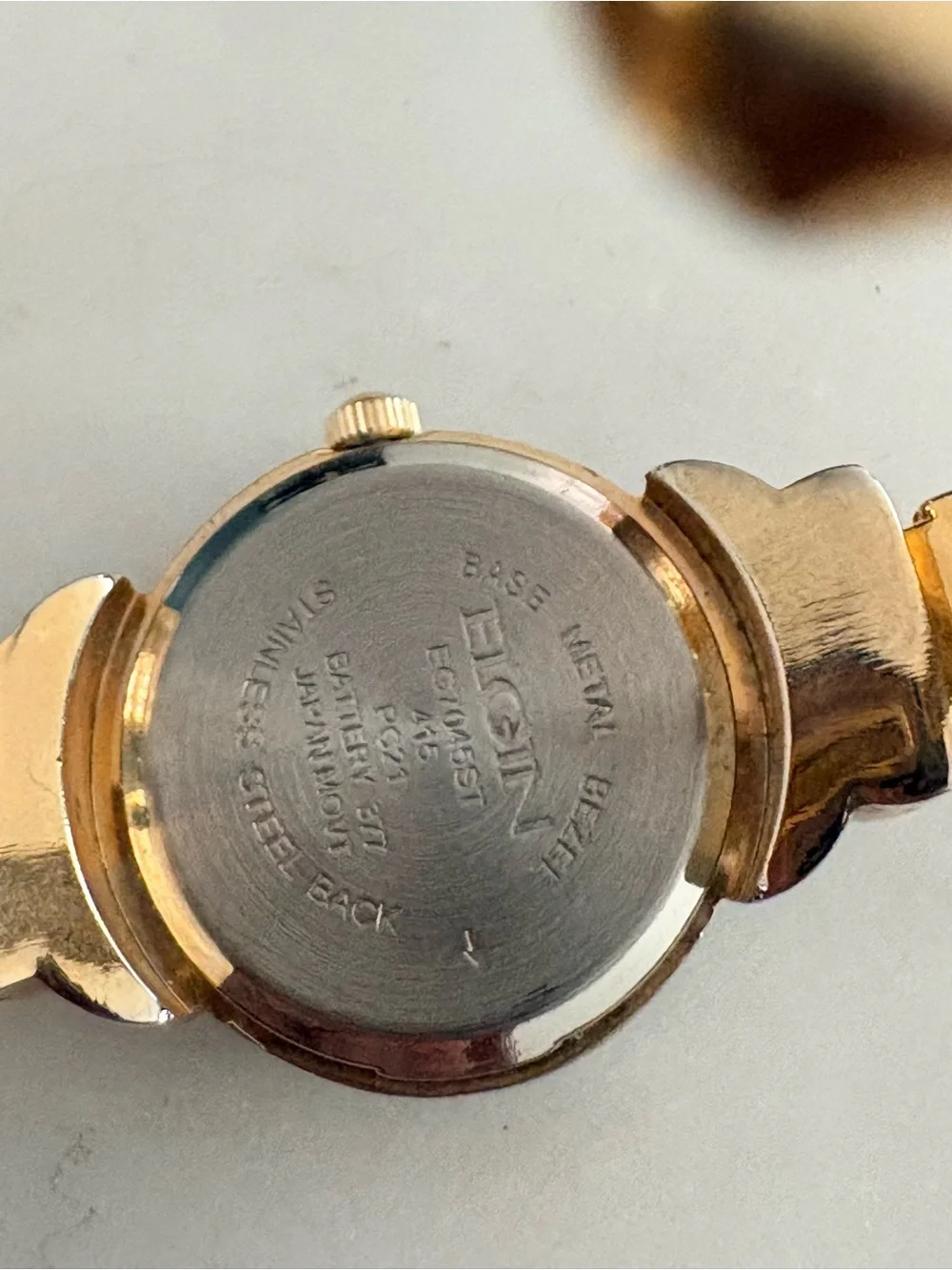 Elgin Crystal Accent Women's Bracelet Watch - Gold Needs Battery